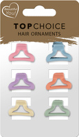 TOP CHOICE Klamerki do włosów (20674) 1 op. - 6 szt. - mix zestawień kolorystycznych