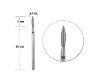 STALEKS Frez diamentowy do paznokci - płomyk 2.3/10mm FA10R023/10