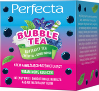 PERFECTA Bubble Tea Krem do twarzy nawilżająco-rozświetlający Butterfly Tea, Erytrytol + Dzikie Indygo 50 ml