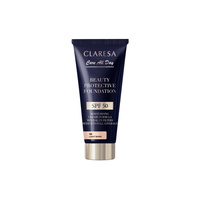CLARESA Beauty Protective Foundation Nawilżający podkład z filtrem SPF 50 1W Light Warm 30 ml