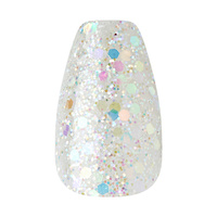 KISS Sztuczne paznokcie na klej Gel Fantasy Dreamdust, Mood Dust, White, Short Coffin