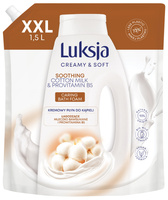 LUKSJA Creamy & Soft Kremowy Płyn do kąpieli Soothing - Cotton Milk & Provitamin B5 1500 ml - zapas