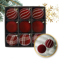 ECARLA ŚW Bombki BSN67 na choinkę 9 szt bordo