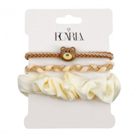 ECARLA Gumki do włosów - zestaw na plakietce MIS plecione satynowe 3w1 GUM173K
