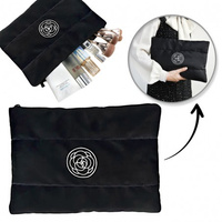 ECARLA Kosmetyczka damska pikowana, wodoodporna - czarna KS144CZ