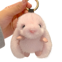ECARLA Brelok BRL340R - Króliczek puchaty różowy