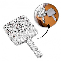 ECARLA Lusterko kosmetyczne z rączką, jednostronne XL wysokość 23 cm srebrne L24S