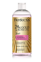 PERFECTA 24K Gold & Rose Oil Luksusowy płyn micelarny dla cery wrażliwej 3w1 400 ml
