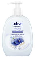 Luksja Creamy & Soft Nawilżające Kremowe Mydło w płynie Len i Mleczko Ryżowe 500ml