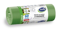 STELLA Worki z uszami do segregacji odpadów SZKŁO 60L zielone 1op.-14szt.