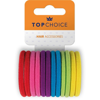 TOP CHOICE Gumki do włosów mix kolorów 1 op. - 12 szt.