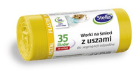 STELLA Worki z uszami do segregacji odpadów METAL PLASTIK 35L żółte 1op.-20szt.