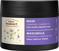 GREEN PHARMACY Maska do włosów farbowanych Rumianek i Olej lniany 300 ml