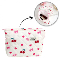 ECARLA Kosmetyczka KS151 Pikowana wisienki/kokardk