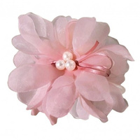 ECARLA Duża kokarda tiulowa z perełkami SP323R