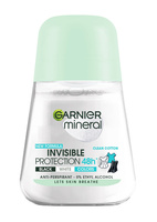 GARNIER Mineral Dezodorant roll-on Invisible Protection 48h Clean Cotton- Black,White,Colors 50 ml