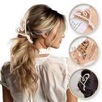 ECARLA Klamra do włosów metalowa SP342B biała perłowa