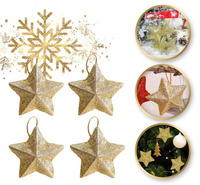 ECARLA ŚW Kompl.zawiesz.GWIAZDKI brok/złote BSN54