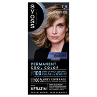 SYOSS Permanent Cool Color Farba do włosów 7_5 Naturalny Popielaty Blond