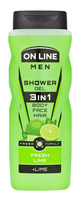 ON LINE Men Żel pod prysznic dla mężczyzn 3w1 Fresh Lime 410 ml