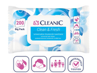 Cleanic Chusteczki nawilżane uniwersalne Clean&Fresh 1op.-200szt