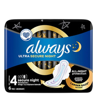 ALWAYS Ultra Podpaski ze skrzydełkami - Secure Night (rozmiar 4) 1op.-6 sztuk