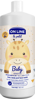 ON LINE Le Petit Baby Żel 3w1 do mycia ciała, włosów i twarzy - Łagodny 850 ml
