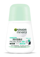 GARNIER Mineral Dezodorant roll-on Invisible Protection 48h Fresh Aloe - Black,White,Colors 50 ml