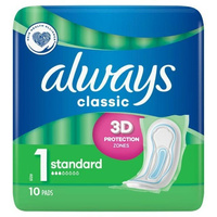 ALWAYS Classic Podpaski - Standart (rozmiar 1) 1op.-10 sztuk