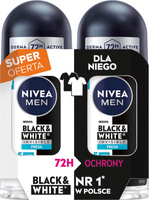 NIVEA MEN Antyperspirant w kulce Black & White Invisible Fresh DUO 2x50 ml