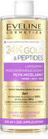 EVELINE 24K Gold & Peptides Luksusowy Przeciwzmarszczkowy Płyn micelarny 3w1 500 ml