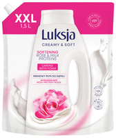 LUKSJA Creamy & Soft Kremowy Płyn do kąpieli Softening - Rose & Protein Milk 1500 ml - zapas