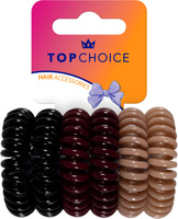 TOP CHOICE Gumki do włosów - mix kolorów (20070) 1 op. - 6 szt.