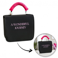 ECARLA Kosmetyczka rozkładana - kuferek z rączką czarny KS153CZ