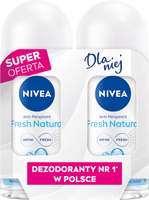NIVEA Antyperspirant damski w kulce Fresh Natural DUO 2x50 ml