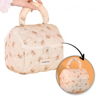 ECARLA Kosmetyczka rozkładana - elegancki kuferek z rączką pikowana Bear KS131K