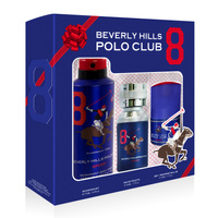 BEVERLY HILLS Polo Club Sport Nr.8 Gift Set Zestaw upominkowy Woda toaletowa 50 ml+ Deodorant 175ml + 50 ml + Antyperspirant w kulce 50 ml