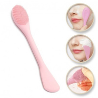 ECARLA Silikonowa szczoteczka do pielęgnacji twarzy z aplikatorem Różowa AK15R