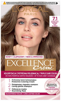 LOREAL Excellence Creme Farba do włosów 7.1 Popielaty blond
