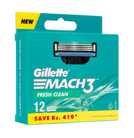 GILLETTE Mach3 Wkłady wymienne do maszynki do golenia dla mężczyzn 1 op. - 12 szt.