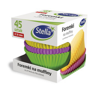 STELLA Foremki na muffiny kolorowe - średnica 50mm 1op.-45szt