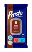 PRESTO Clean and Go Ściereczki nawilżane do mebli drewnianych i laminatu 1 op. - 55 szt.