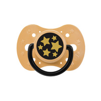 AKUKU Smoczek uspokajający dla niemowląt od 12 miesiąca - Gwiazdki złote