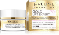 EVELINE Gold Lift Expert 70+ Luksusowy multi-naprawczy krem-serum z 24k złotem dzień/noc  50 ml