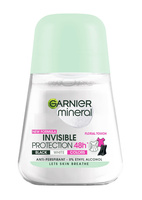 GARNIER Mineral Dezodorant roll-on Invisible Protection 48h Floral Touch - Black,White,Colors 50 ml
