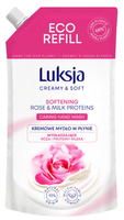 LUKSJA Creamy & Soft Wygładzające kremowe mydło w płynie Róża & Proteiny Mleka 400 ml - zapas
