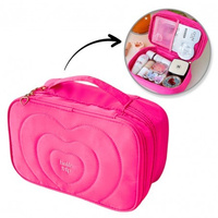 ECARLA Kosmetyczka pikowana - kuferek z rączką KS132R