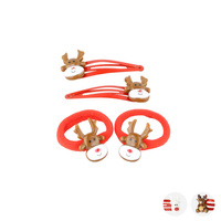 DONEGAL Zestaw świąteczny dwóch gumek i dwóch spinek (FA-5743) 1 op. - 4 szt - mix wzorów