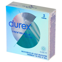 DUREX Invisible Slim Prezerwatywy - cienkie 1 op.- 3 sztuki