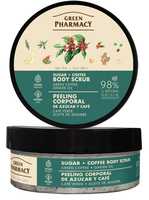 GREEN PHARMACY Peeling cukrowo-kawowy do ciała Zielona kawa i Olejek imbirowy 200 ml
